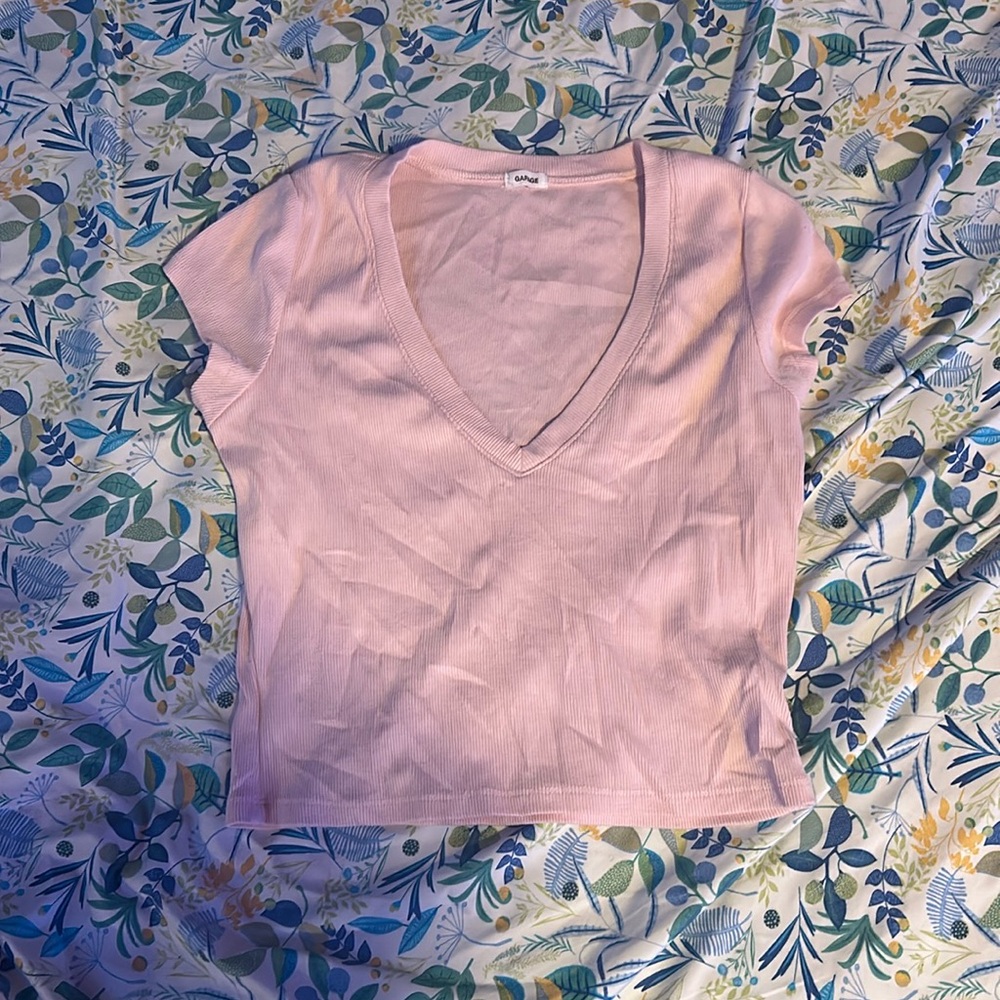 Light pink v neck top from garage